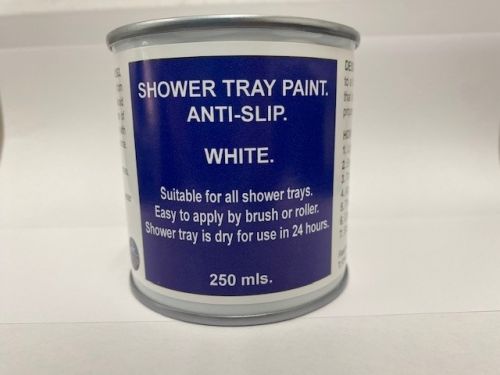 1 x 250ml Shower Tray Paint. White Anti-Slip.