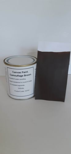 1 x 500mls Camouflage Brown. Ral 8014. Canvas Soft Top, Tilt & Awning Paint 
