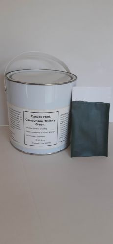 2.5Lt Military Canvas Soft Top Fabric Paint. Military / Camouflage Green. Ral 6028