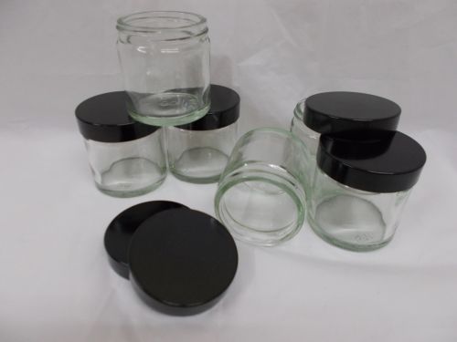 6 x 60ml Glass Jars New Small Jar Cosmetic Food Cream Pot
