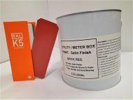 1 x 2.5lt Utility & Meter Box Paint. Brick Red BS 04D44. Satin Finish