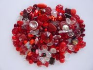250 Mixed Glass Acrylic Jewellery Making Craft Beads Cranberry