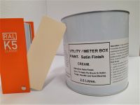 1 x 2.5lt Utility & Meter Box Paint. Cream BS 08C31. Satin Finish