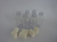 6 x 50ml New Small Empty Plastic Bottle Cosmetic Cream