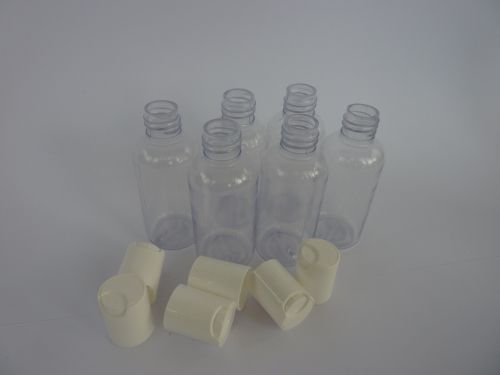 6 x 50ml New Small Empty Plastic Bottle Cosmetic Cream