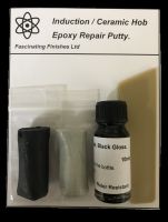 1 x Ceramic/Induction Hob Epoxy Repair Putty. Gloss Black. Ideal For Repairing Chipped & Damaged Edges. 38g