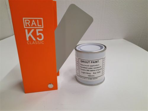150ml - Tile Grout-Grouting Paint Satin Finish Brush Applied - Light Grey RAL 7038