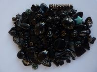 250 Mixed Glass Acrylic Jewellery Making Craft Beads Liquorice