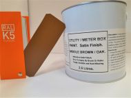 1 x 2.5lt Utility & Meter Box Paint. Middle Brown (Oak) BS 381c 411. Satin Finish
