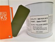 1 x 2.5lt Utility & Meter Box Paint. Olive / Foliage Green BS 381c 220. Satin Finish