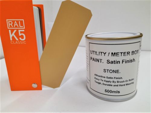 1 x 500ml Utility & Meter Box Paint. Stone BS 381c 361. Satin Finish