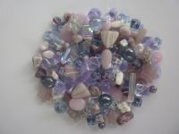 250 Mixed Glass Acrylic Jewellery Making Craft Beads Violet Petal